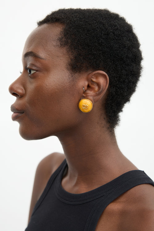 Chanel Spring 1996 Stone CC Single Earring