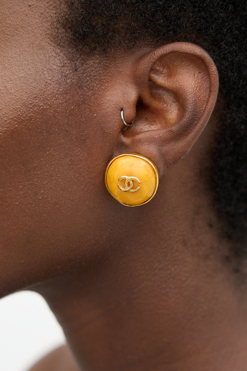 Chanel Spring 1996 Stone CC Single Earring