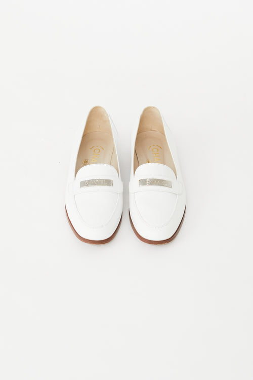 Chanel Spring 1998 White Leather Loafer