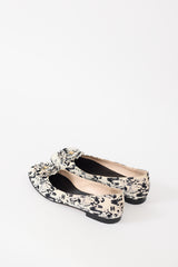 Chanel Spring 2003 White & Black Printed CC Ballet Flat