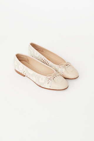 Chanel Spring 2005 Pink & Beige Ballet Flat