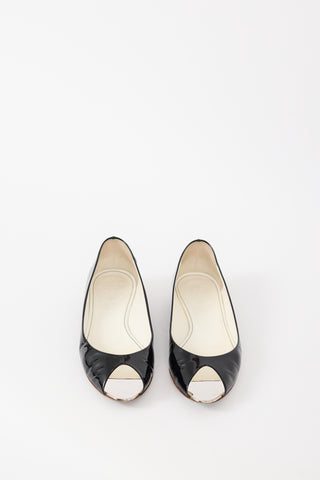 Chanel Spring 2007 Black Patent Peep Toe Flat