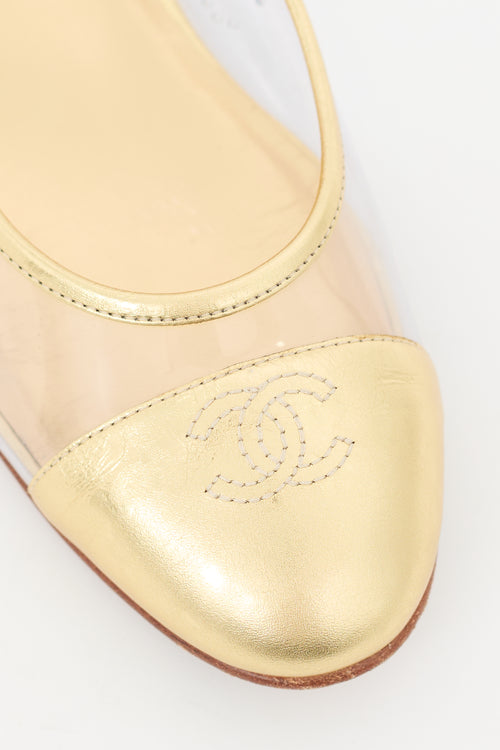 Chanel Spring 2007 Gold & Clear CC Flat