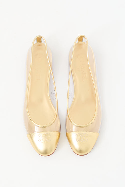 Chanel Spring 2007 Gold & Clear CC Flat