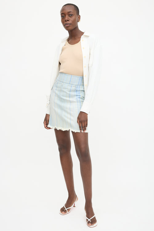 Chanel Spring 2018 Striped Denim Skirt