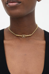 Chanel Spring 2023 Crystal CC Heart Choker Necklace