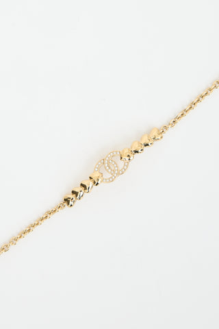 Chanel Spring 2023 Crystal CC Heart Choker Necklace