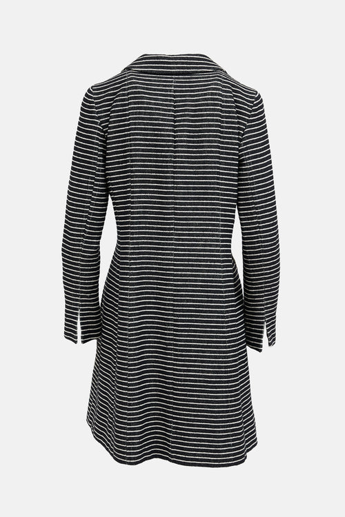 Chanel 2001 Cruise Striped Camelia Coat