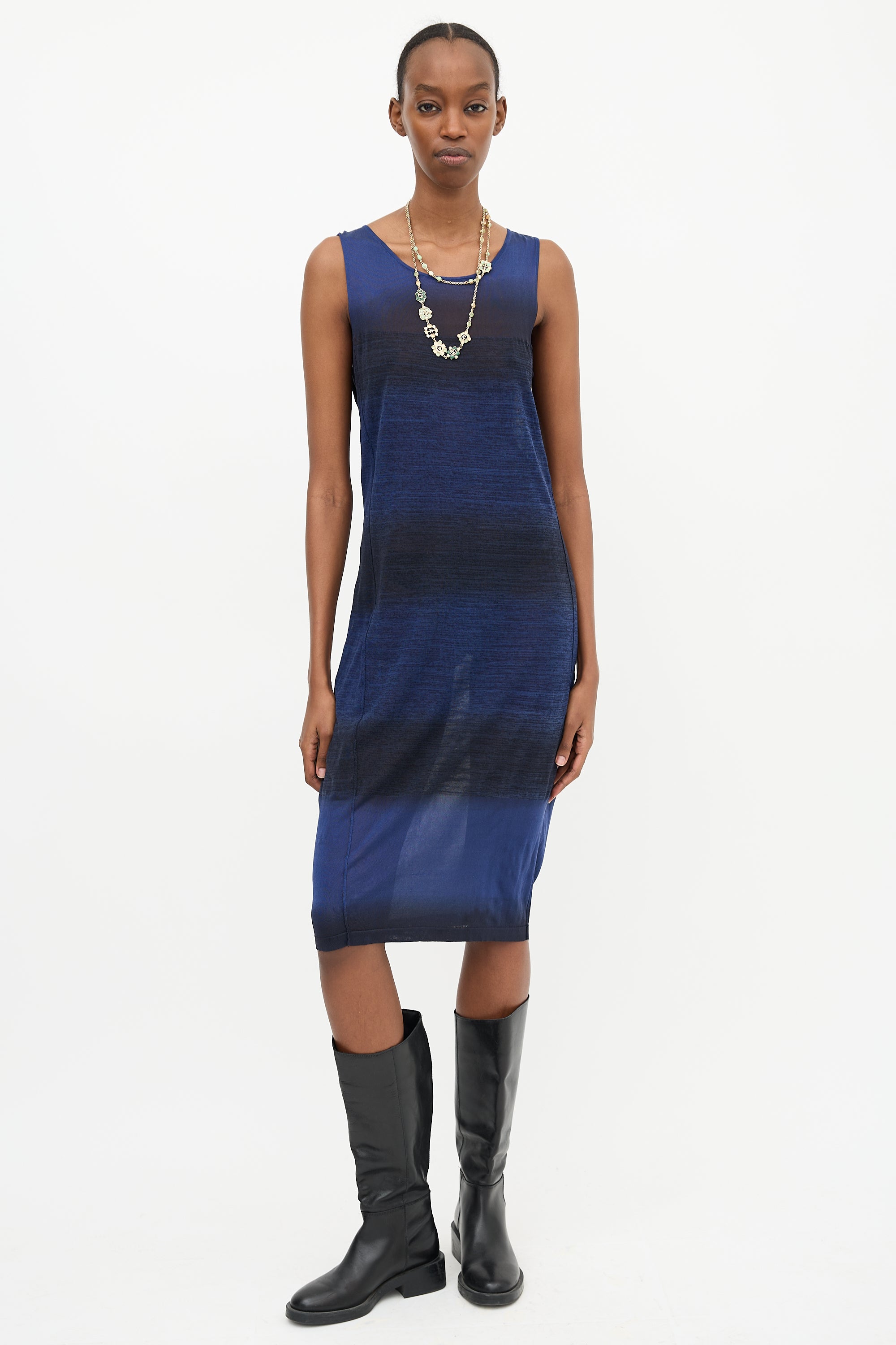 Chanel // Striped Sleeveless Knit Dress VSP Consignment Chanel // Striped Sleeveless Knit Dress VSP Consignment