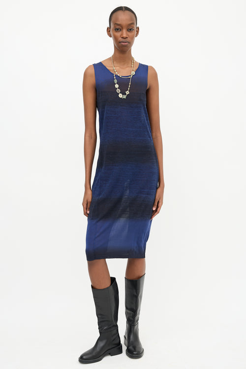 Chanel Striped Sleeveless Knit Dress