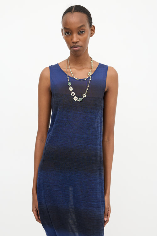 Chanel Striped Sleeveless Knit Dress