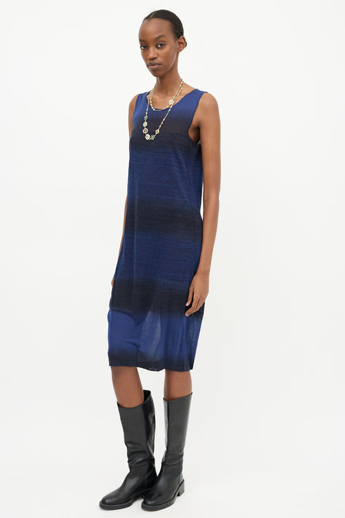 Chanel Striped Sleeveless Knit Dress