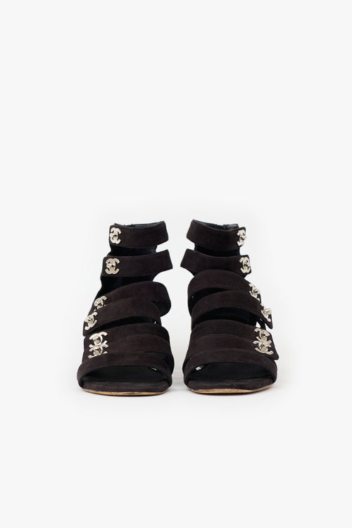 Chanel Suede CC Gladiator Sandal