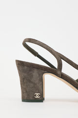 Chanel Suede CC Slingback Heel