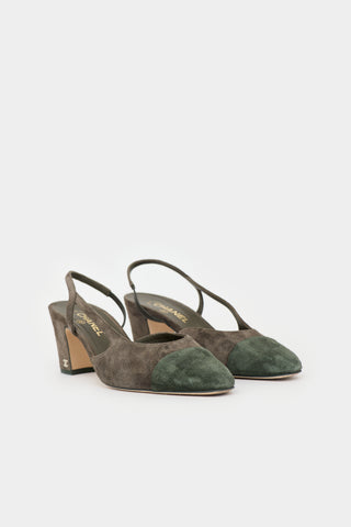 Chanel Suede CC Slingback Heel