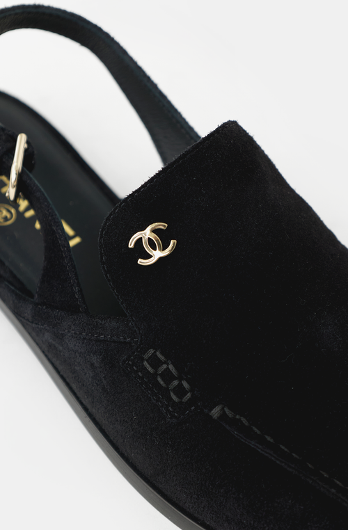 Chanel Suede CC Slingback Mule