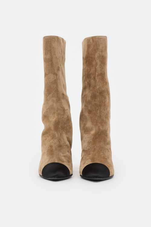 Chanel Suede Gabrielle Coco CC Boot