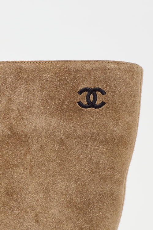 Chanel Suede Gabrielle Coco CC Boot
