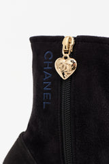 Chanel Suede Logo Ankle Boot