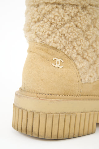 Chanel Suede & Shearling CC Boot