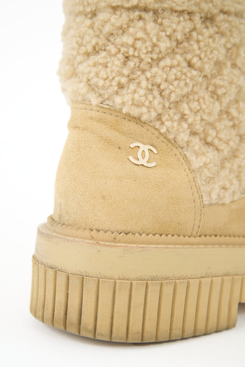 Chanel Suede & Shearling CC Boot