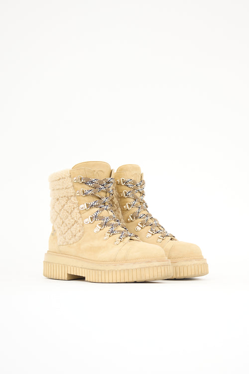 Chanel Suede & Shearling CC Boot