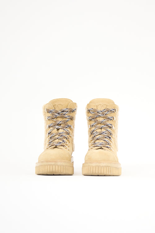 Chanel Suede & Shearling CC Boot