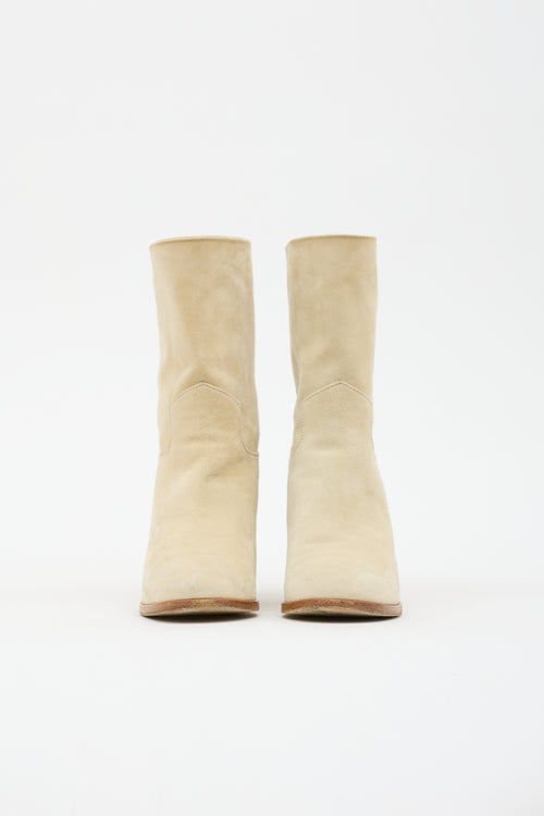 Chanel Suede CC Ankle Boot