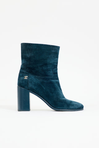 Chanel Suede CC Ankle Boot