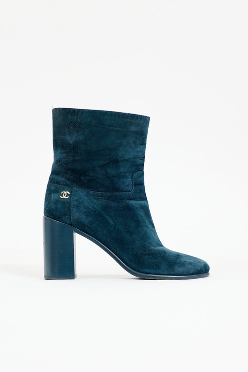 Chanel Suede CC Ankle Boot