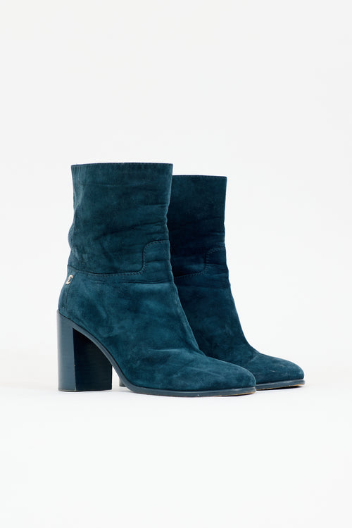 Chanel Suede CC Ankle Boot