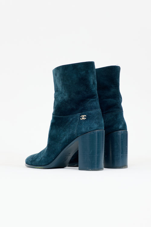 Chanel Suede CC Ankle Boot