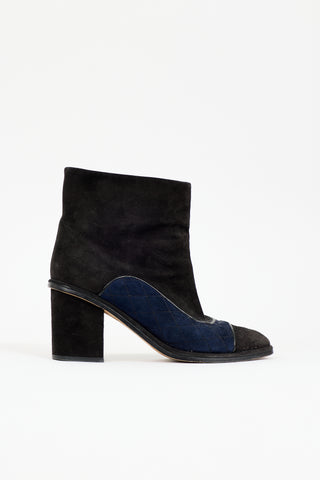 Chanel Suede CC Quilted Boot