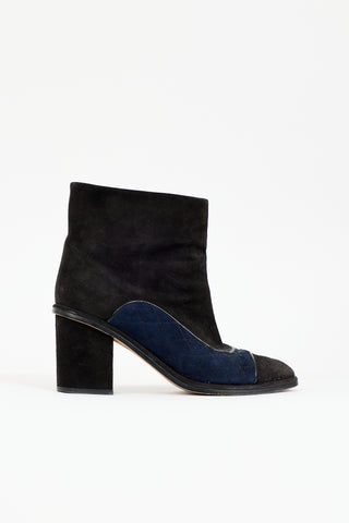 Chanel Suede CC Quilted Boot
