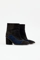 Chanel Suede CC Quilted Boot