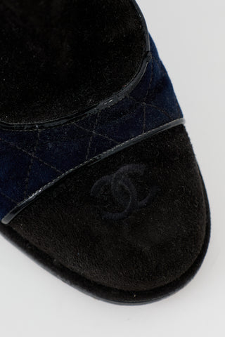 Chanel Suede CC Quilted Boot