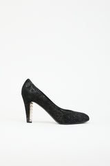 Chanel Suede Faux Pearl Pump