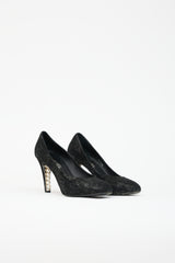 Chanel Suede Faux Pearl Pump