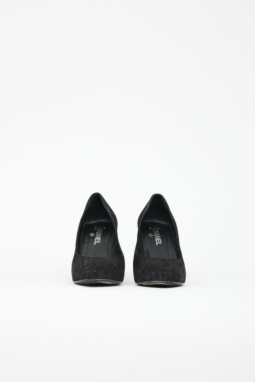Chanel Suede Faux Pearl Pump