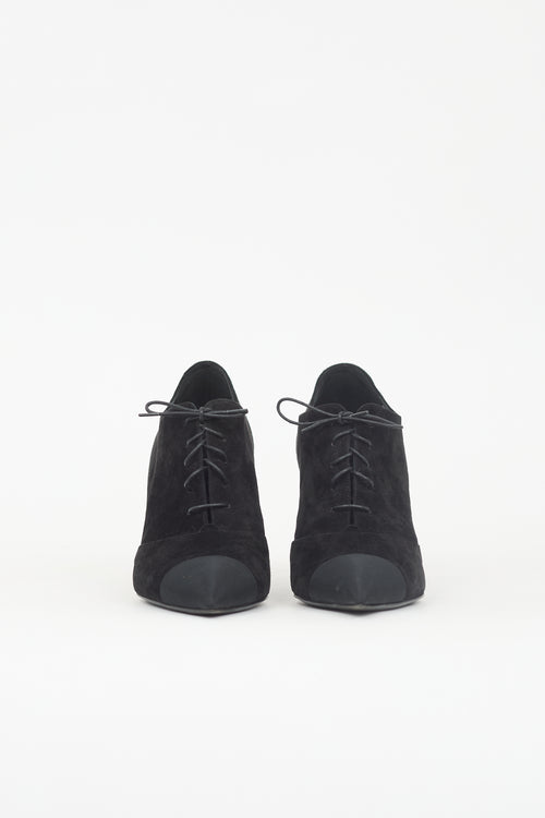 Chanel Suede Lace Up Bootie