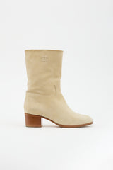 Chanel Suede CC Ankle Boot