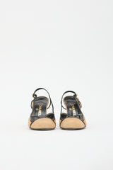 Chanel Suede & Patent Slingback Heel