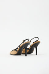 Chanel Suede & Patent Slingback Heel