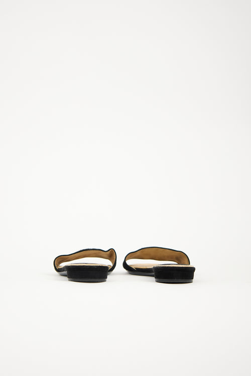 Chanel Suede & Terry CC Slide