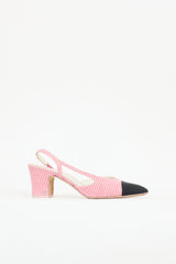 Chanel Terry Striped Slingback Pump
