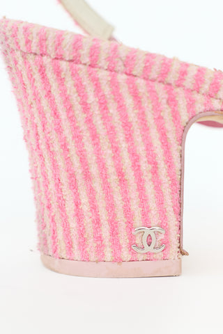 Chanel Terry Striped Slingback Pump