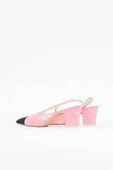 Chanel Terry Striped Slingback Pump