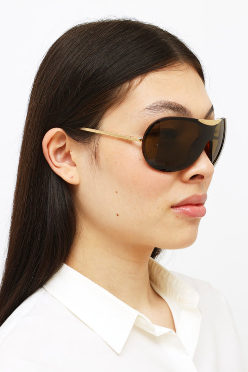 Chanel Brown Shield 6006 Sunglasses