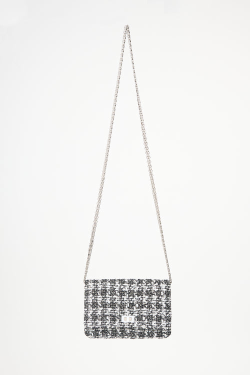 Chanel 2019 Quilted Tweed Mini 2.55 Flap Bag
