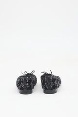 Chanel Tweed & Leather CC Ballet Flat